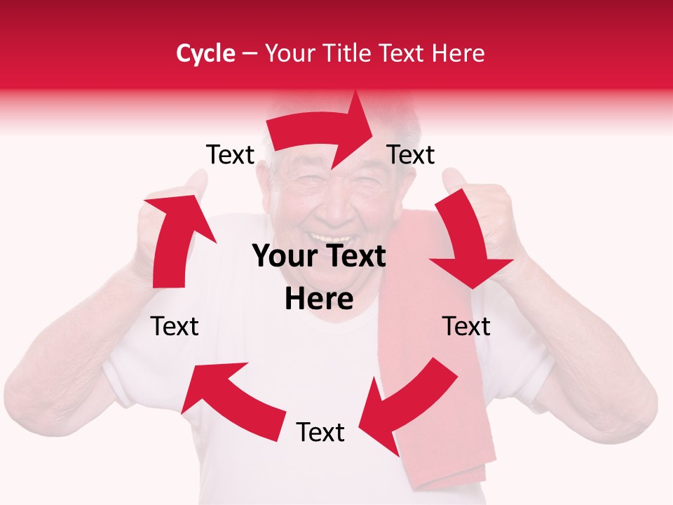 A Man With A Red Scarf Giving A Thumbs Up PowerPoint Template