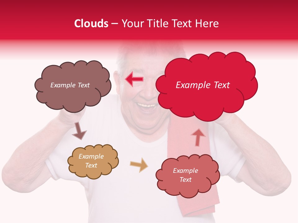 A Man With A Red Scarf Giving A Thumbs Up PowerPoint Template