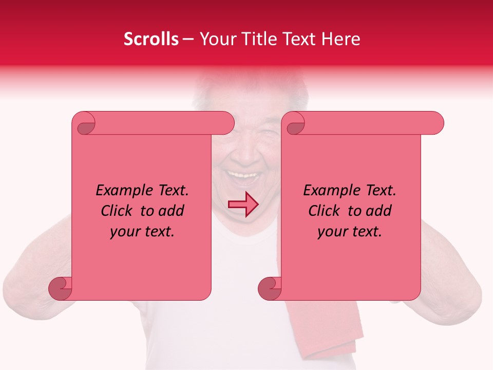 A Man With A Red Scarf Giving A Thumbs Up PowerPoint Template