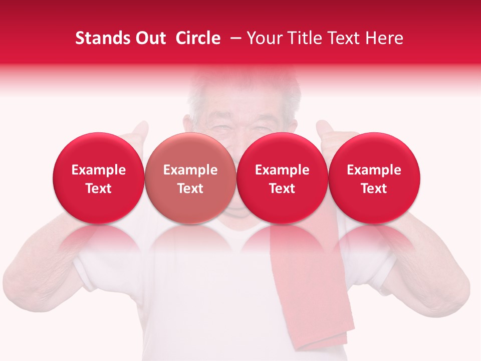 A Man With A Red Scarf Giving A Thumbs Up PowerPoint Template