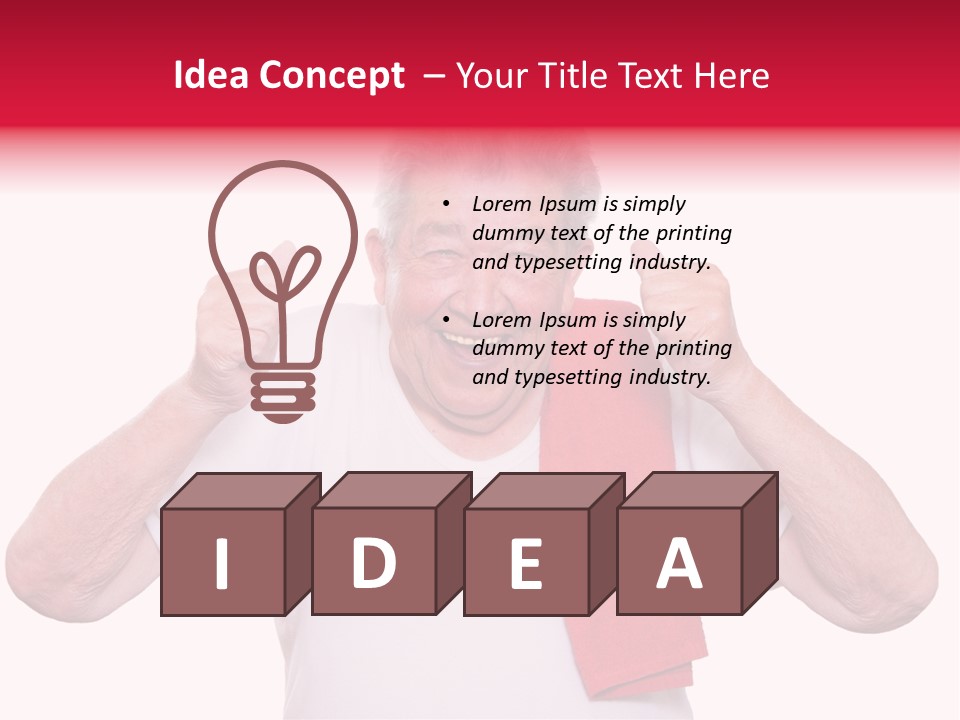 A Man With A Red Scarf Giving A Thumbs Up PowerPoint Template