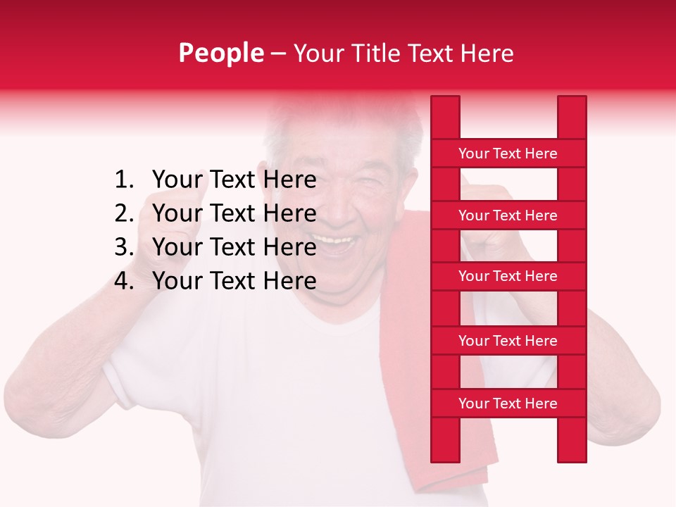 A Man With A Red Scarf Giving A Thumbs Up PowerPoint Template