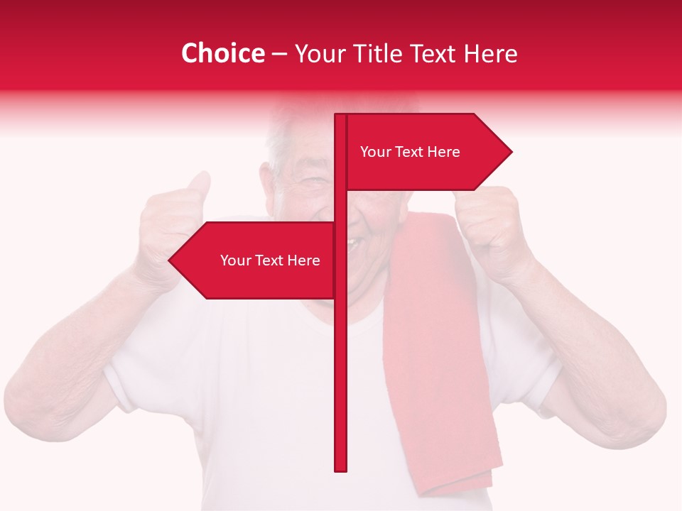A Man With A Red Scarf Giving A Thumbs Up PowerPoint Template
