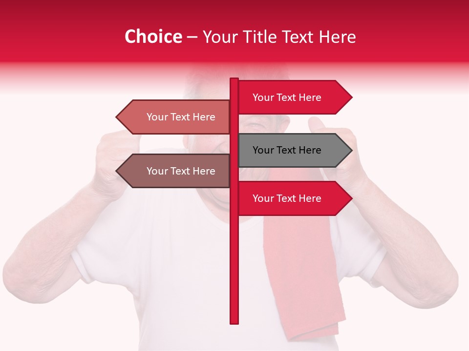 A Man With A Red Scarf Giving A Thumbs Up PowerPoint Template