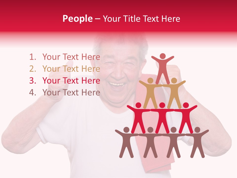 A Man With A Red Scarf Giving A Thumbs Up PowerPoint Template