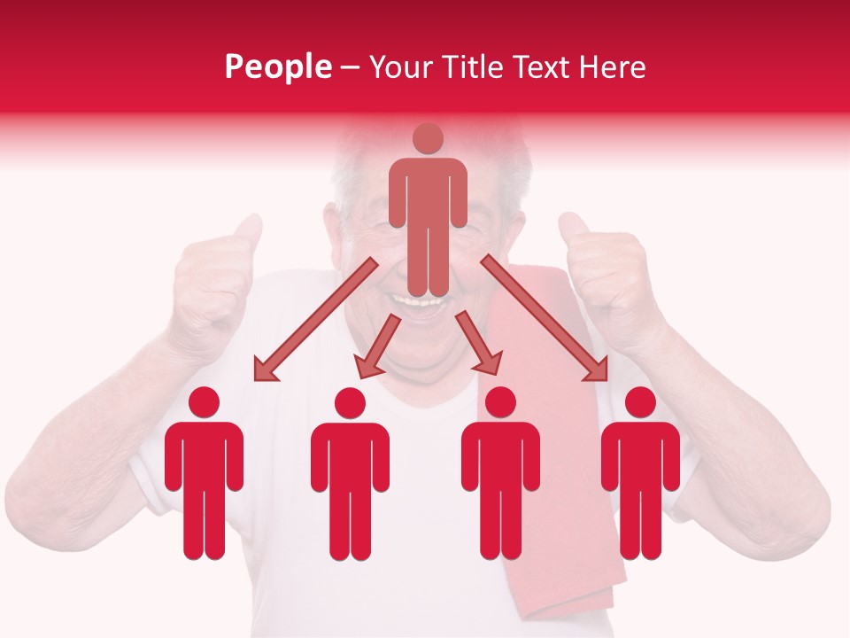 A Man With A Red Scarf Giving A Thumbs Up PowerPoint Template