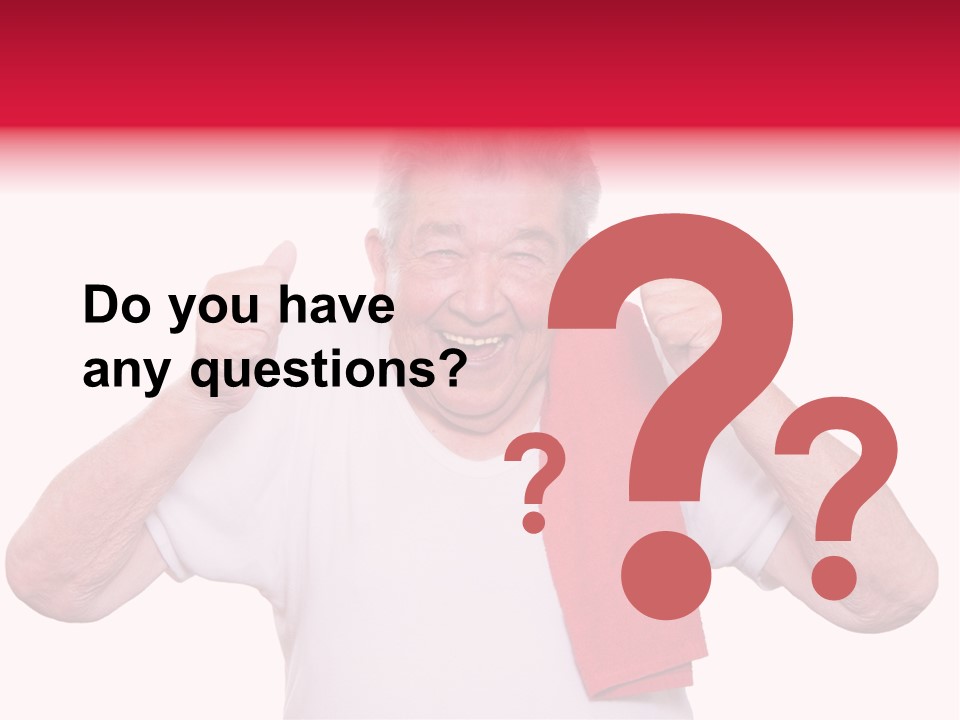 A Man With A Red Scarf Giving A Thumbs Up PowerPoint Template
