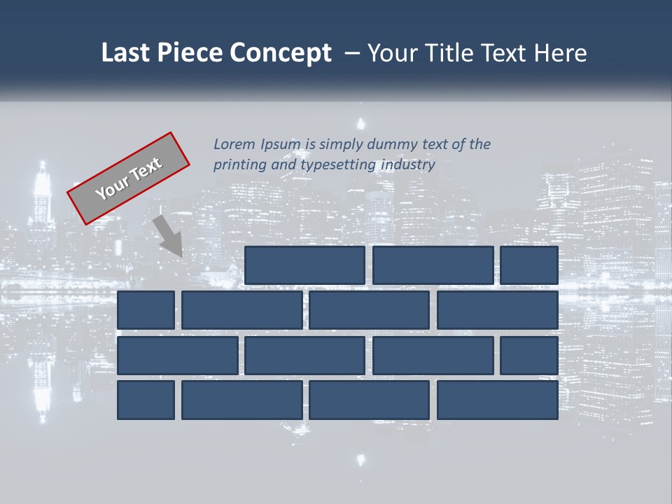 A City At Night With A Reflection In The Water PowerPoint Template