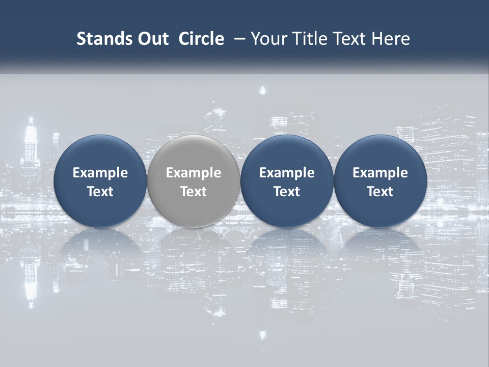 A City At Night With A Reflection In The Water PowerPoint Template