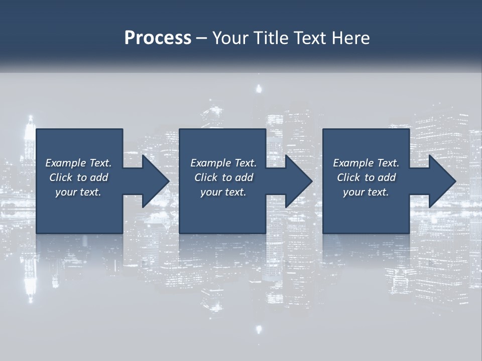 A City At Night With A Reflection In The Water PowerPoint Template