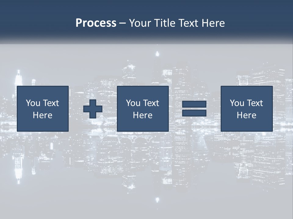 A City At Night With A Reflection In The Water PowerPoint Template