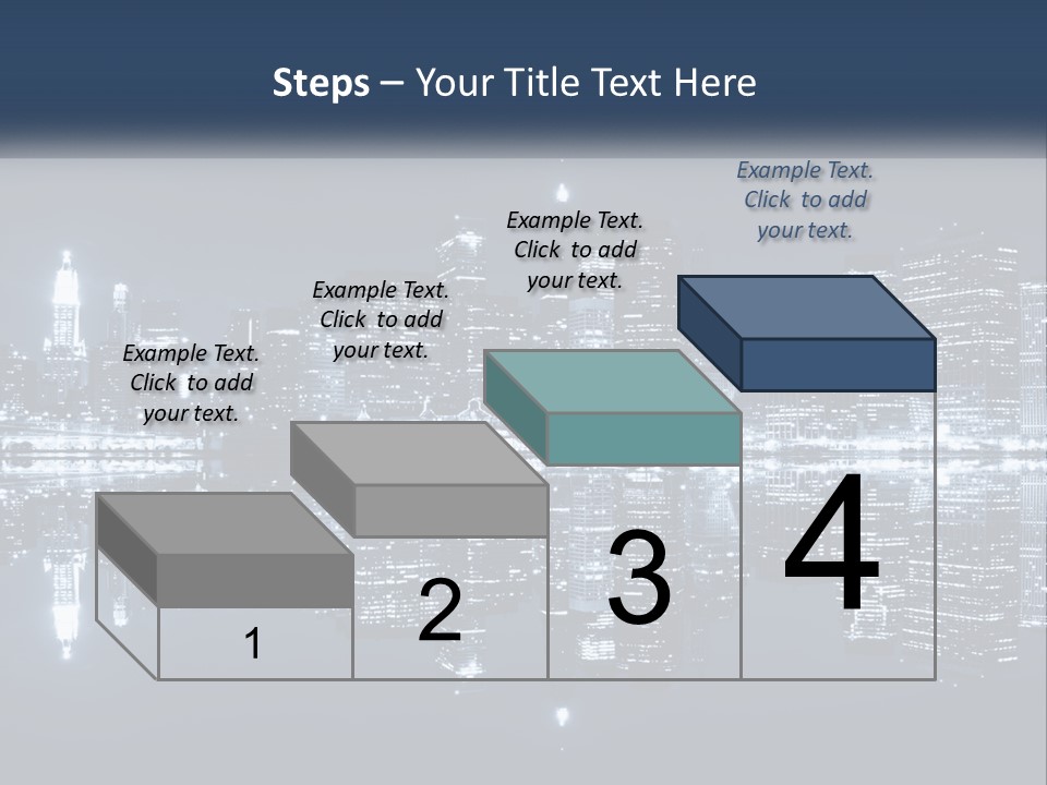 A City At Night With A Reflection In The Water PowerPoint Template