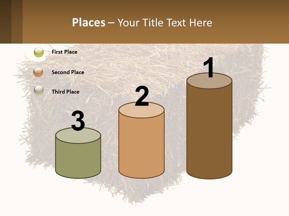 A Pile Of Hay With A Brown Sign In Front Of It PowerPoint Template