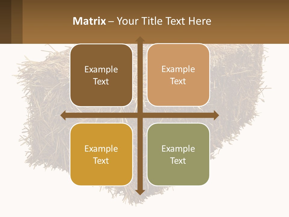 A Pile Of Hay With A Brown Sign In Front Of It PowerPoint Template