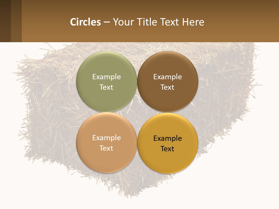 A Pile Of Hay With A Brown Sign In Front Of It PowerPoint Template