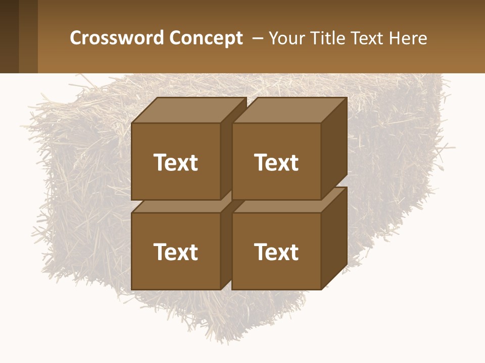 A Pile Of Hay With A Brown Sign In Front Of It PowerPoint Template