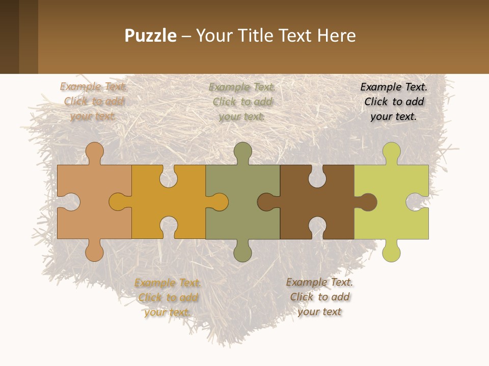 A Pile Of Hay With A Brown Sign In Front Of It PowerPoint Template