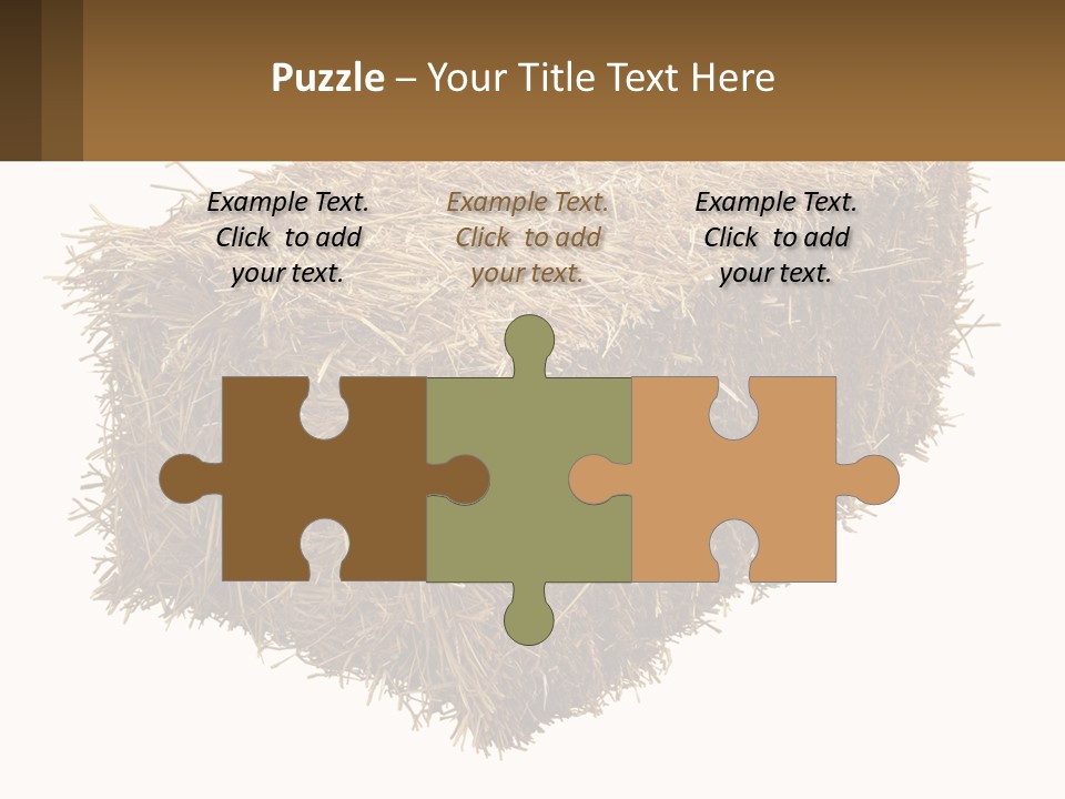 A Pile Of Hay With A Brown Sign In Front Of It PowerPoint Template