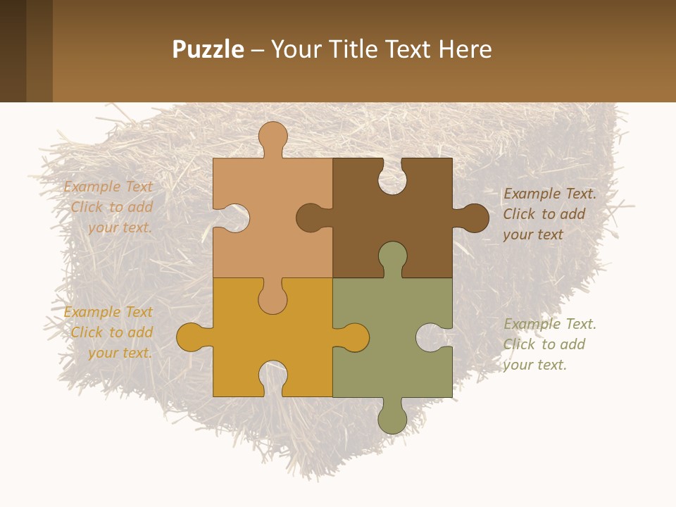 A Pile Of Hay With A Brown Sign In Front Of It PowerPoint Template