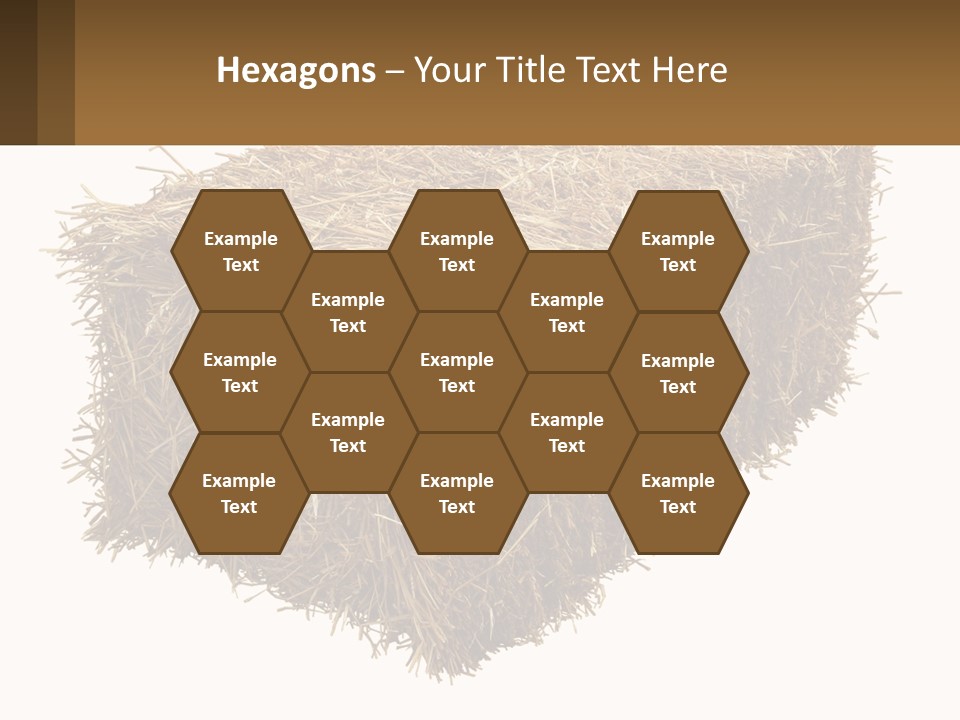 A Pile Of Hay With A Brown Sign In Front Of It PowerPoint Template