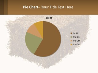 A Pile Of Hay With A Brown Sign In Front Of It PowerPoint Template