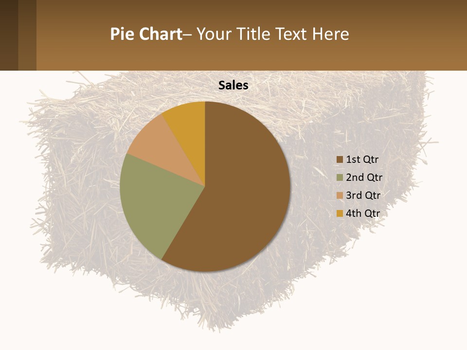 A Pile Of Hay With A Brown Sign In Front Of It PowerPoint Template