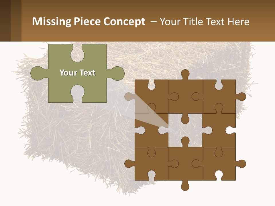 A Pile Of Hay With A Brown Sign In Front Of It PowerPoint Template