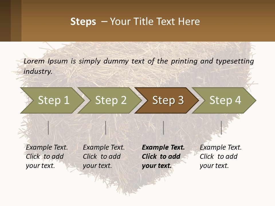 A Pile Of Hay With A Brown Sign In Front Of It PowerPoint Template