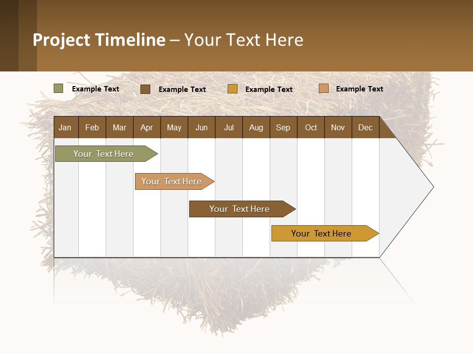 A Pile Of Hay With A Brown Sign In Front Of It PowerPoint Template