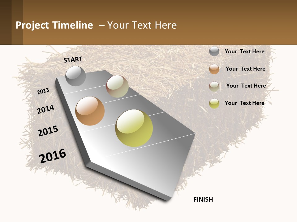 A Pile Of Hay With A Brown Sign In Front Of It PowerPoint Template