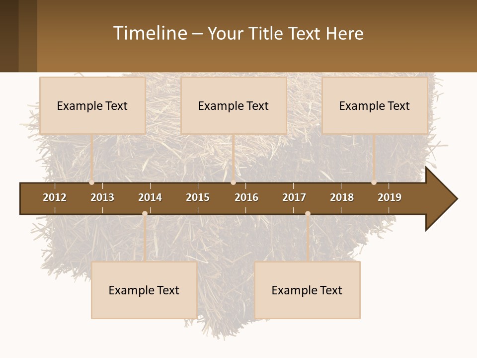 A Pile Of Hay With A Brown Sign In Front Of It PowerPoint Template
