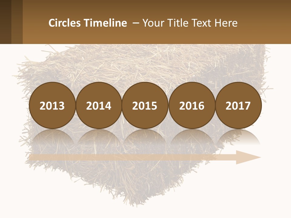 A Pile Of Hay With A Brown Sign In Front Of It PowerPoint Template