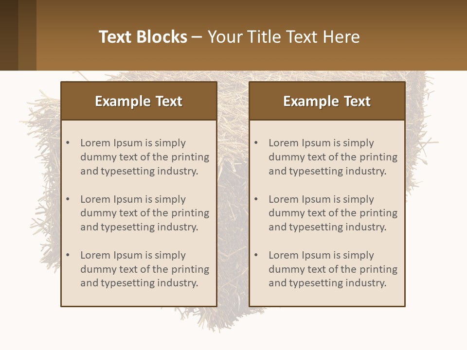 A Pile Of Hay With A Brown Sign In Front Of It PowerPoint Template