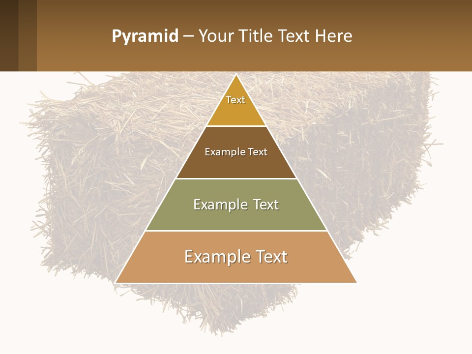 A Pile Of Hay With A Brown Sign In Front Of It PowerPoint Template