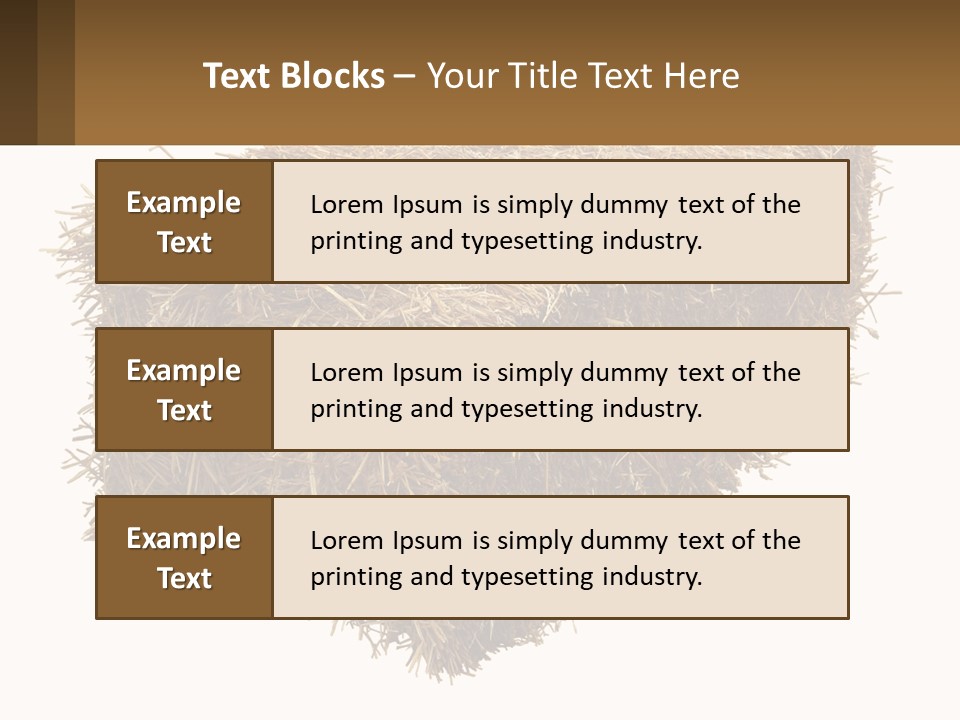 A Pile Of Hay With A Brown Sign In Front Of It PowerPoint Template