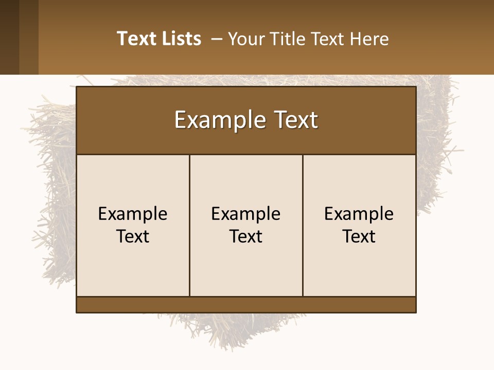 A Pile Of Hay With A Brown Sign In Front Of It PowerPoint Template