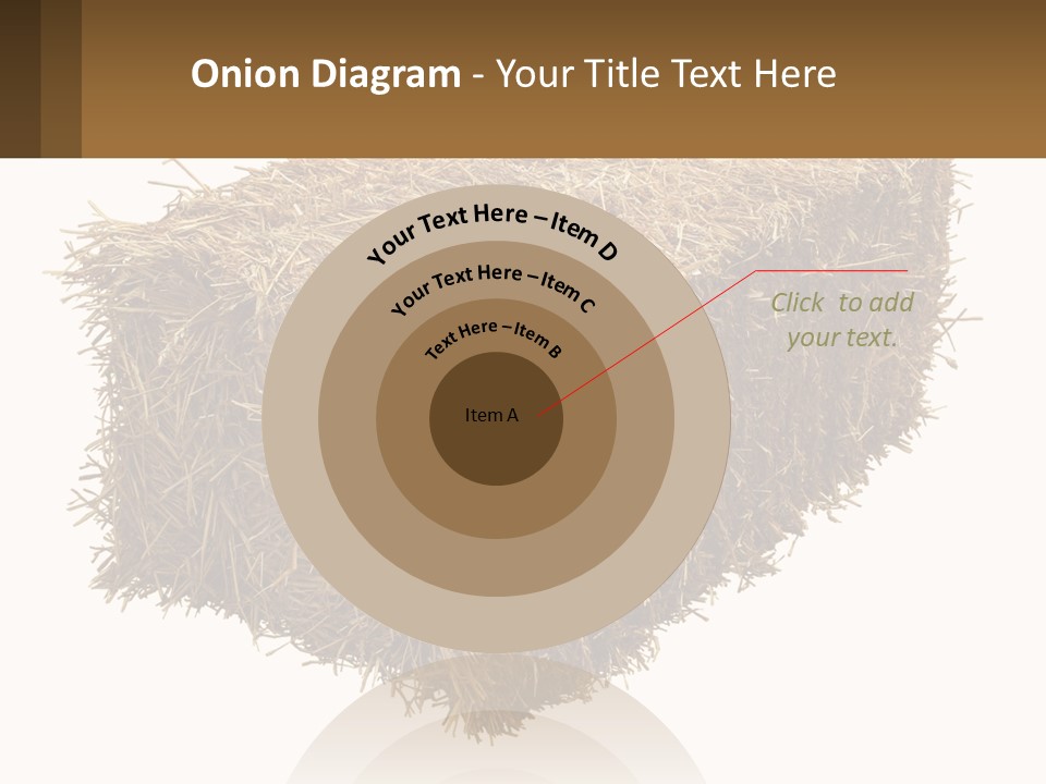 A Pile Of Hay With A Brown Sign In Front Of It PowerPoint Template