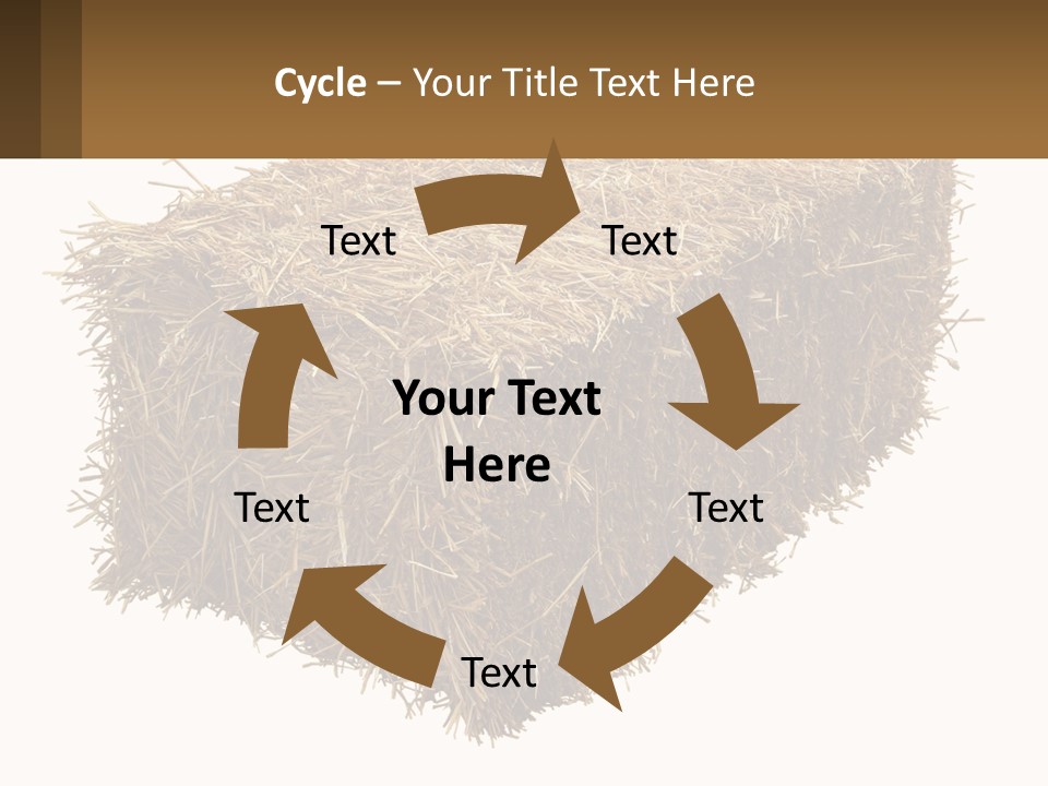 A Pile Of Hay With A Brown Sign In Front Of It PowerPoint Template
