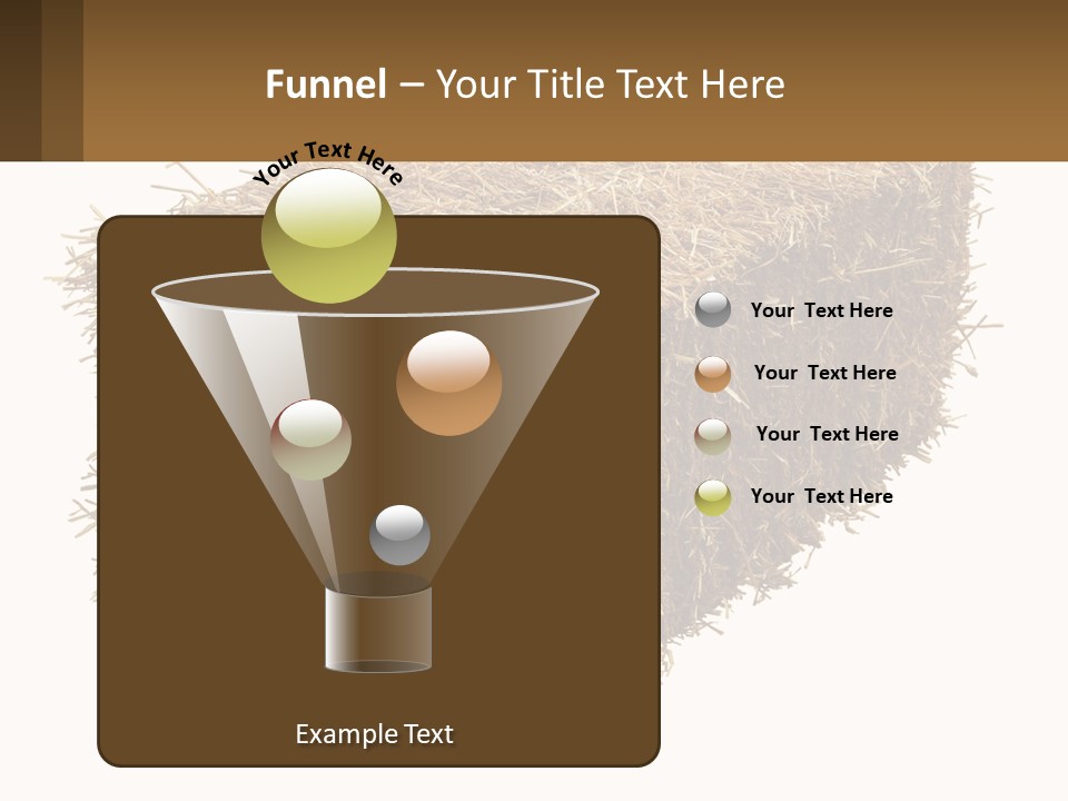 A Pile Of Hay With A Brown Sign In Front Of It PowerPoint Template