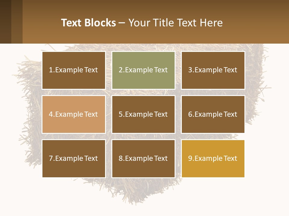 A Pile Of Hay With A Brown Sign In Front Of It PowerPoint Template