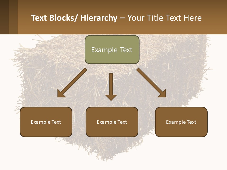 A Pile Of Hay With A Brown Sign In Front Of It PowerPoint Template