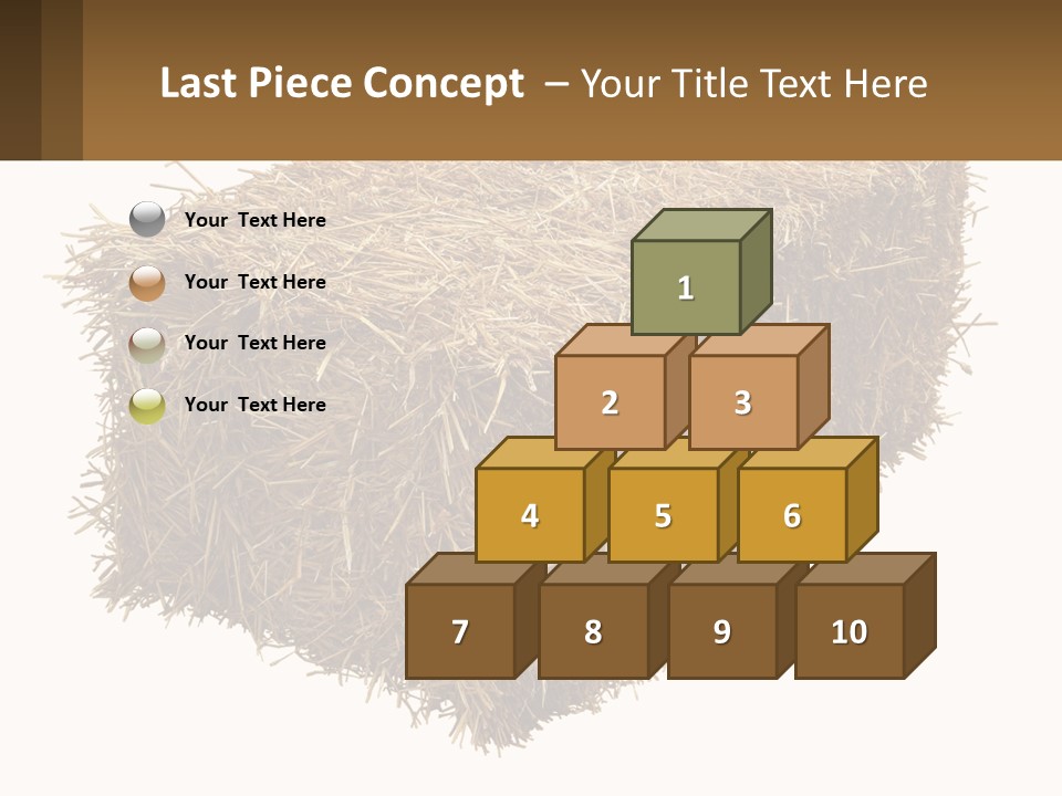 A Pile Of Hay With A Brown Sign In Front Of It PowerPoint Template