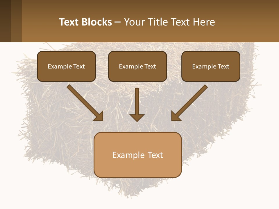 A Pile Of Hay With A Brown Sign In Front Of It PowerPoint Template