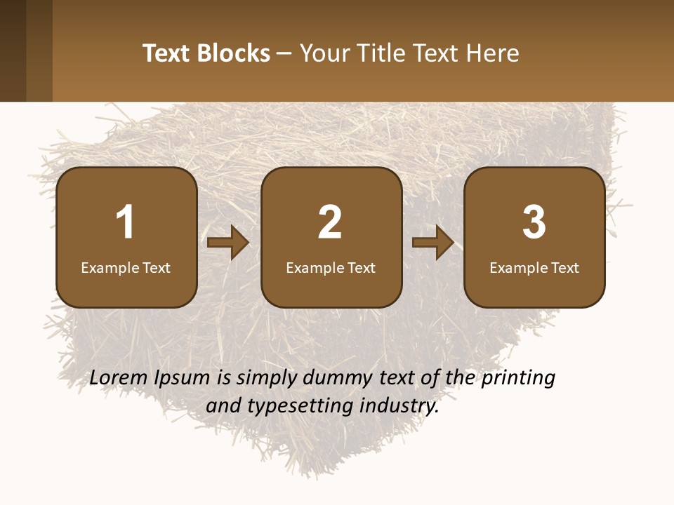 A Pile Of Hay With A Brown Sign In Front Of It PowerPoint Template