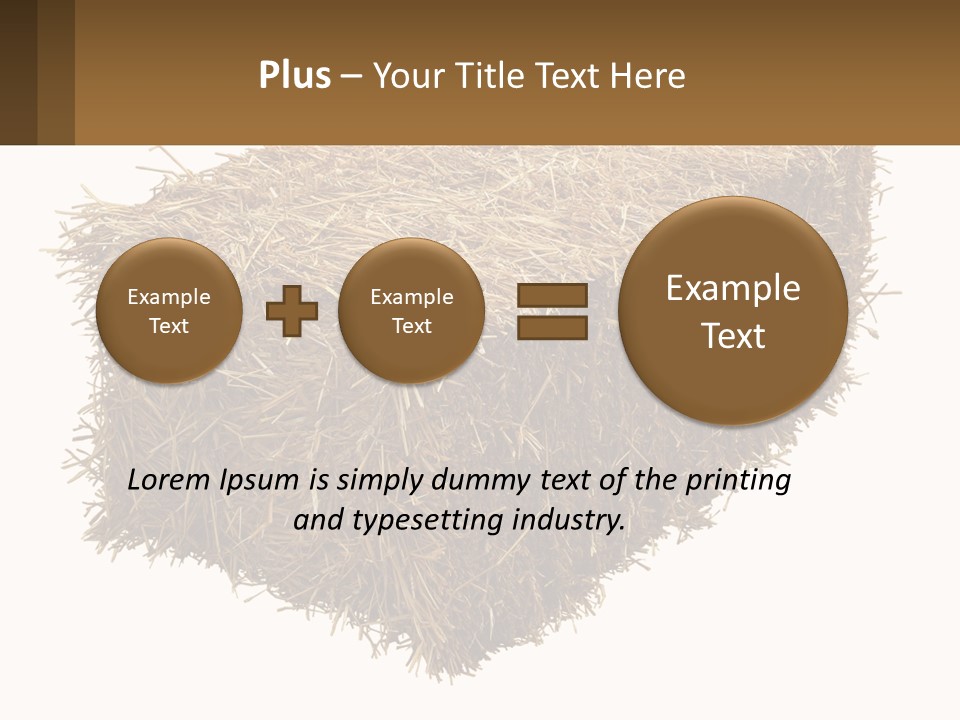 A Pile Of Hay With A Brown Sign In Front Of It PowerPoint Template