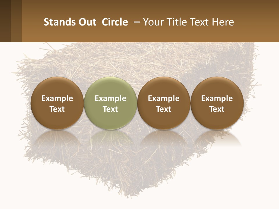 A Pile Of Hay With A Brown Sign In Front Of It PowerPoint Template