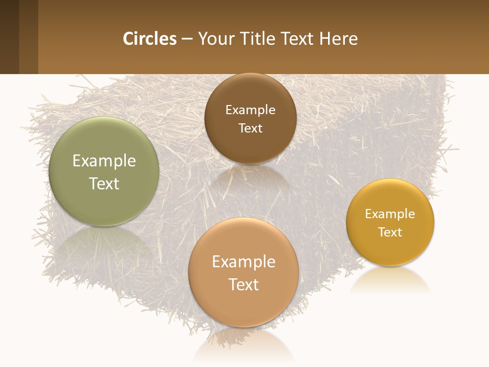 A Pile Of Hay With A Brown Sign In Front Of It PowerPoint Template