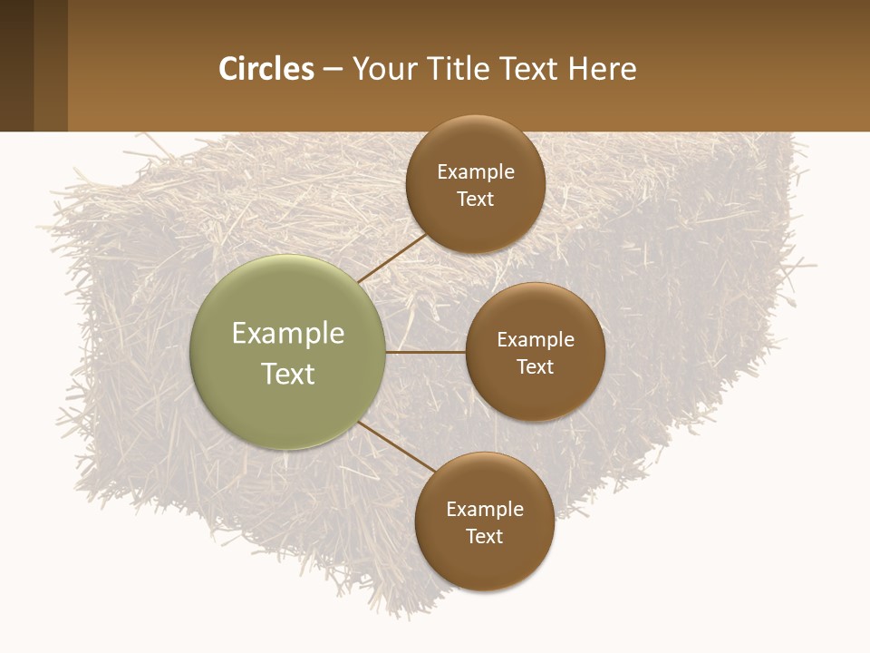 A Pile Of Hay With A Brown Sign In Front Of It PowerPoint Template