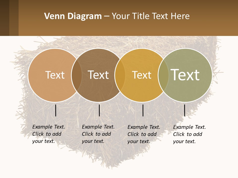 A Pile Of Hay With A Brown Sign In Front Of It PowerPoint Template