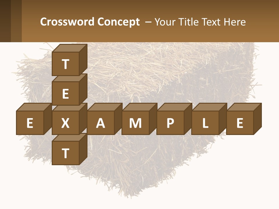 A Pile Of Hay With A Brown Sign In Front Of It PowerPoint Template